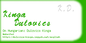 kinga dulovics business card